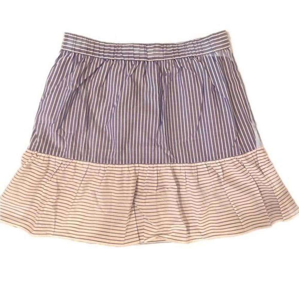 Loft Striped Skirt -M blue white striped , elastic waist -15 cotton NWOT